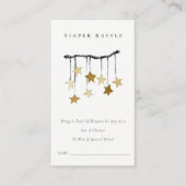 Cute Yellow Star Mobile Diaper Baby shower Raffle Informatiekaartje (Voorkant)