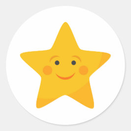 Cute yellow star ronde sticker