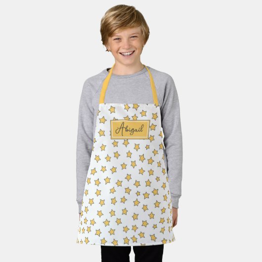 Cute Yellow Stars Pattern Kinder Schort (Gedragen)