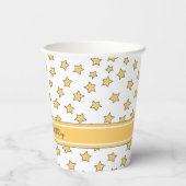 Cute Yellow Stars Pattern Kinderen van afgelopen d Papieren Bekers (Achterkant)