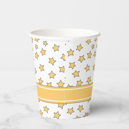 Cute Yellow Stars Pattern Kinderen van afgelopen d Papieren Bekers (Rechts)