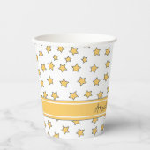 Cute Yellow Stars Pattern Kinderen van afgelopen d Papieren Bekers (Voorkant)