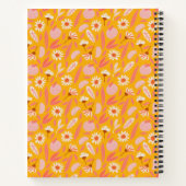 Cute Yellow Strawberry Flower Pattern Personalized Notitieboek (Achterkant)