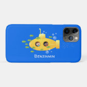 Cute yellow submarine fish cartoon illustration Case-Mate iPhone case (Achterkant (horizontaal))