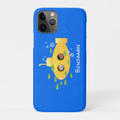 Cute yellow submarine fish cartoon illustration Case-Mate iPhone case (Achterkant)
