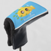 Cute yellow submarine fish cartoon illustration golfheadcover (3/4 voorkant)