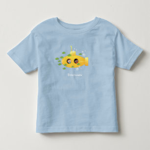 Cute yellow submarine fish cartoon illustration kinder shirts