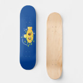 Cute yellow submarine fish cartoon illustration persoonlijk skateboard (Voorkant)