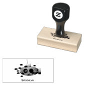 Cute yellow submarine fish cartoon illustration rubberstempel (Gestempeld)