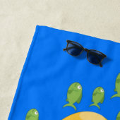 Cute yellow submarine fish cartoon illustration strandlaken (In situ)