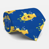 Cute yellow submarine fish cartoon illustration stropdas (Opgerold)
