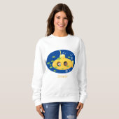 Cute yellow submarine fish cartoon illustration trui (Voorkant volledig)