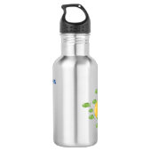 Cute yellow submarine fish cartoon illustration waterfles  (Achterkant)