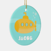 Cute Yellow Submarine, onderwater, voor jongens Keramisch Ornament (Rechts)