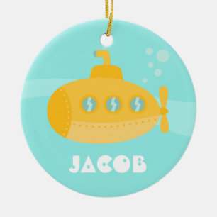 Cute Yellow Submarine, onderwater, voor jongens Keramisch Ornament