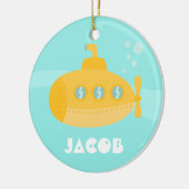 Cute Yellow Submarine, onderwater, voor jongens Keramisch Ornament (Links)