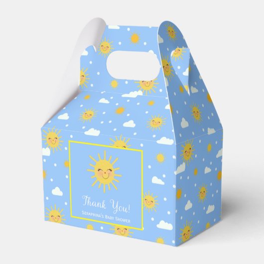 Cute Yellow Sun Blue Sky Baby shower Bedankdoosjes (Voorkant Zijde)