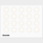 Cute yellow sun lijst blanco ronde sticker (Vel)