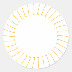 Cute yellow sun lijst blanco ronde sticker