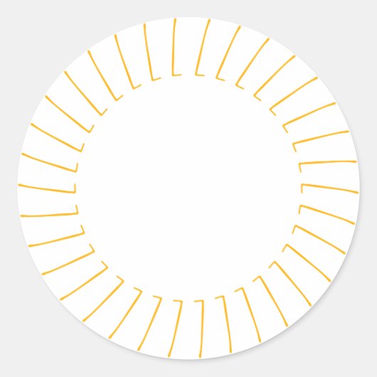 Cute yellow sun lijst blanco ronde sticker (Voorkant)