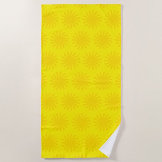 Cute yellow sun patroon modern, leuk, helder strandlaken (Voorkant)