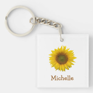 Cute Yellow Sunflower Bloom Sleutelhanger
