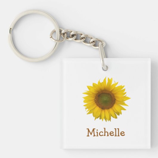 Cute Yellow Sunflower Bloom Sleutelhanger (voorkant)