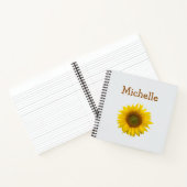 Cute Yellow Sunflower Floral, gepersonaliseerd Notitieboek (Binnen)
