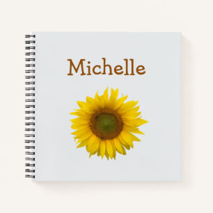 Cute Yellow Sunflower Floral, gepersonaliseerd Notitieboek