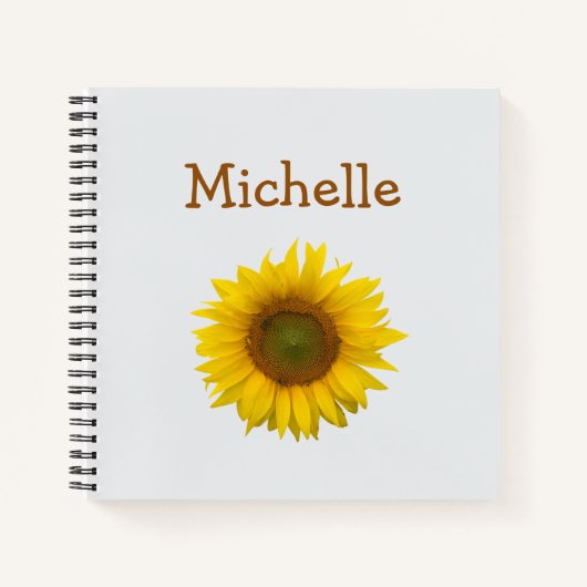 Cute Yellow Sunflower Floral, gepersonaliseerd Notitieboek (Voorkant)