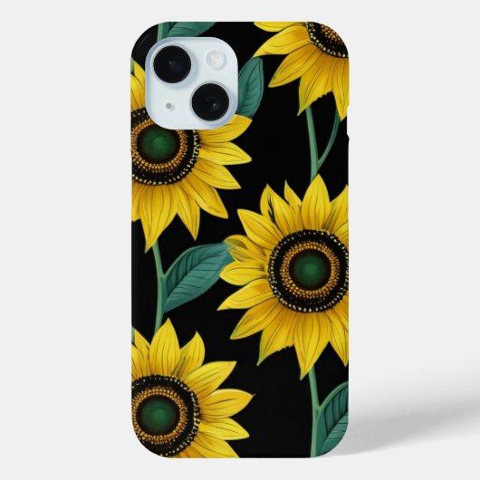 Cute Yellow Sunflower Patroon Case-Mate iPhone Case (Achterkant)