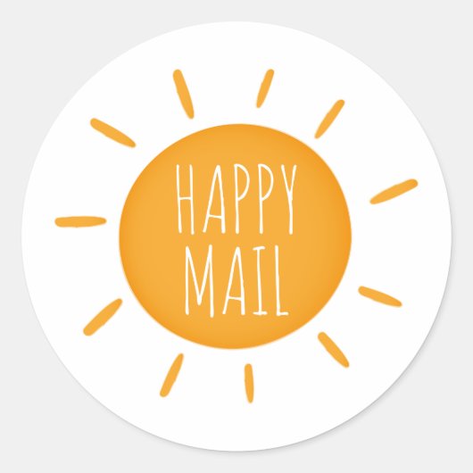 Cute Yellow Sunshine Custom Text Small Business Ronde Sticker (Voorkant)