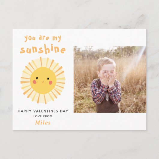 Cute yellow sunshine illustration Valentijnsdag Briefkaart (Voorkant)