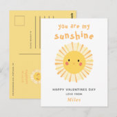 Cute yellow sunshine illustration Valentijnsdag Briefkaart (Voorkant / Achterkant)