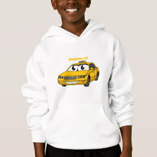 Cute yellow taxiplezier cartoon illustratie