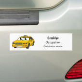 Cute yellow taxiplezier cartoon illustratie bumpersticker (Op auto)