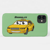 Cute yellow taxiplezier cartoon illustratie