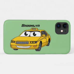 Cute yellow taxiplezier cartoon illustratie Case-Mate iPhone case