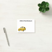 Cute yellow taxiplezier cartoon illustratie post-it® notes (Kantoor)