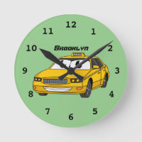 Cute yellow taxiplezier cartoon illustratie