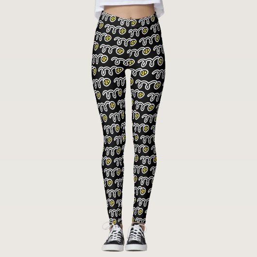Cute yellow tennis ball  leggings (Voorkant)