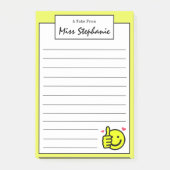 Cute Yellow Thumbs op glimlach vanaf leraar Post-it® Notes (Voorkant)