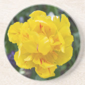 Cute yellow tulips in de tuin zandsteen onderzetter (Voorkant)