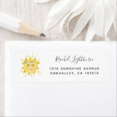 Cute Yellow Waterverf Sunshine Baby shower Invite Etiket (Insitu)