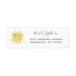Cute Yellow Waterverf Sunshine Baby shower Invite Etiket