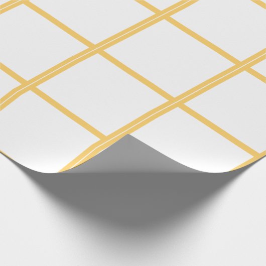 Cute Yellow White Check Cadeaupapier (Hoek)