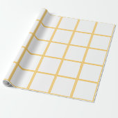 Cute Yellow White Check Cadeaupapier (Uitgerold)