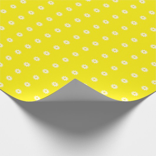 Cute yellow white daisies bloesem modern cadeaupapier (Hoek)
