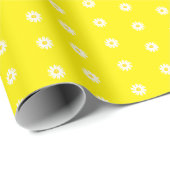 Cute yellow white daisies bloesem modern cadeaupapier (Rol Hoek)