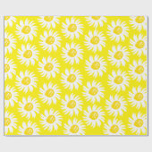 Cute yellow white daisy floral spring chic cadeaupapier (Vlak)